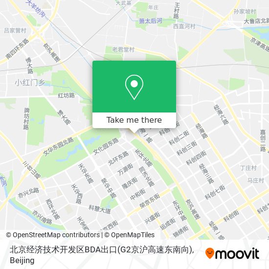 北京经济技术开发区BDA出口(G2京沪高速东南向) map