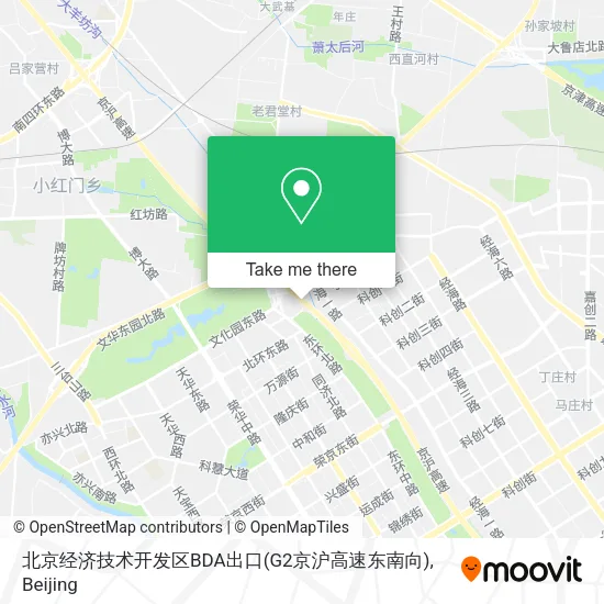 北京经济技术开发区BDA出口(G2京沪高速东南向) map