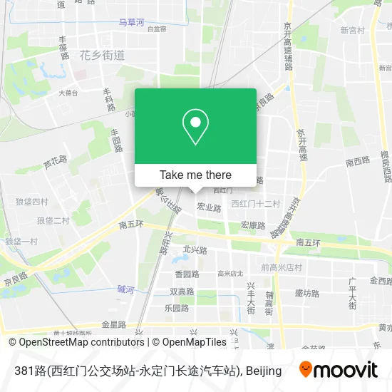 381路(西红门公交场站-永定门长途汽车站) map