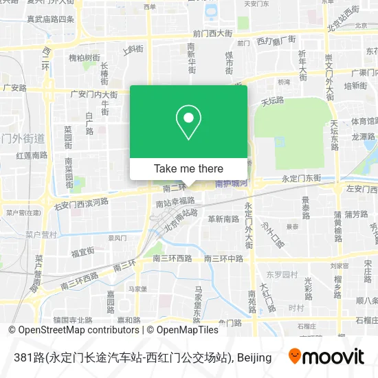 381路(永定门长途汽车站-西红门公交场站) map