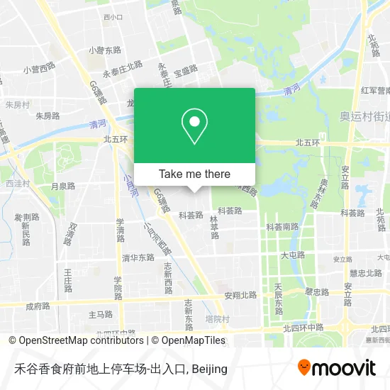 禾谷香食府前地上停车场-出入口 map