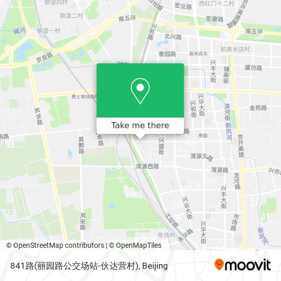 841路(丽园路公交场站-伙达营村) map