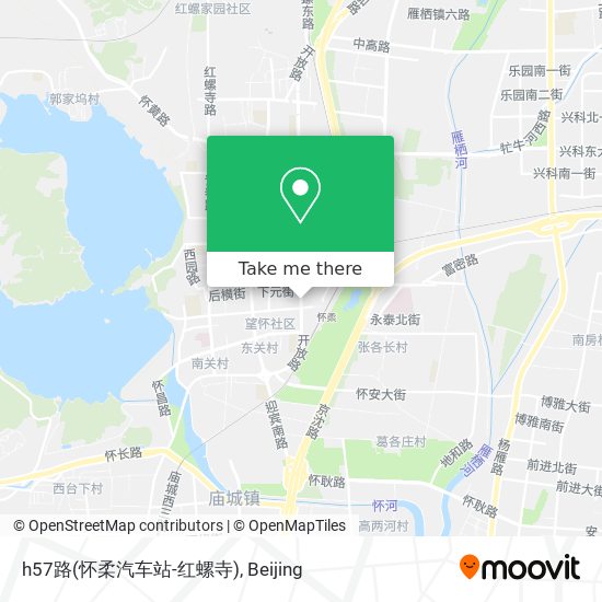 h57路(怀柔汽车站-红螺寺) map
