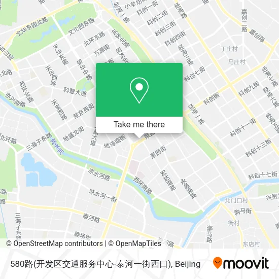 580路(开发区交通服务中心-泰河一街西口) map
