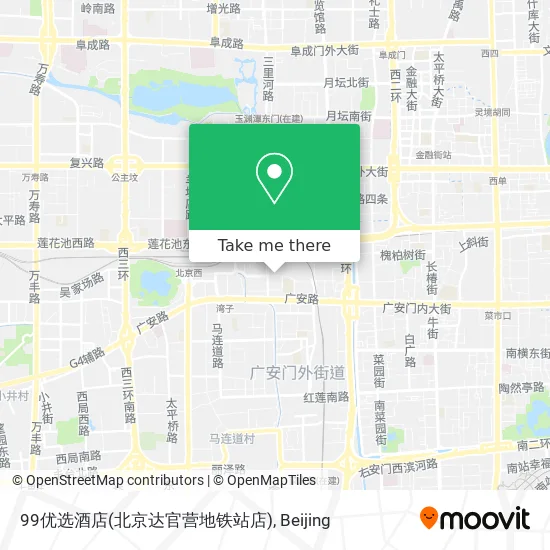 99优选酒店(北京达官营地铁站店) map