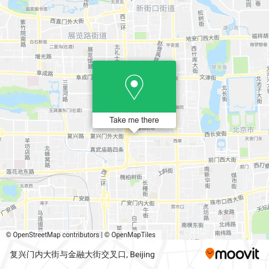 复兴门内大街与金融大街交叉口 map