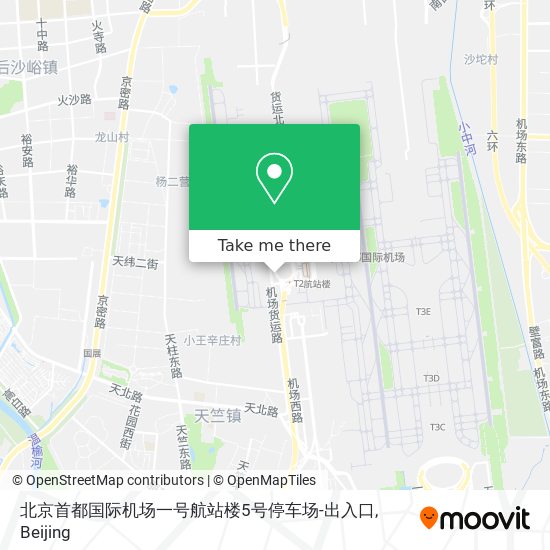 北京首都国际机场一号航站楼5号停车场-出入口 map