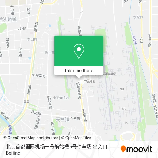 北京首都国际机场一号航站楼5号停车场-出入口 map
