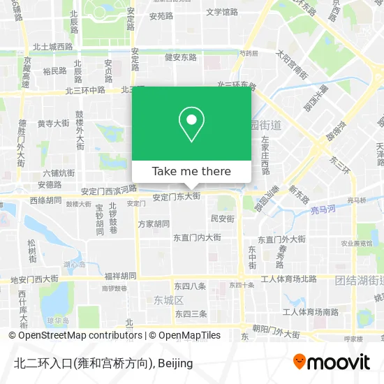 北二环入口(雍和宫桥方向) map