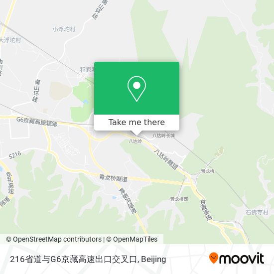 216省道与G6京藏高速出口交叉口 map