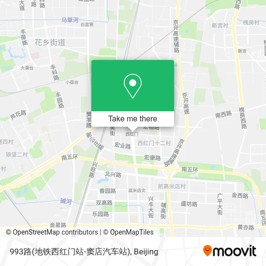 993路(地铁西红门站-窦店汽车站) map