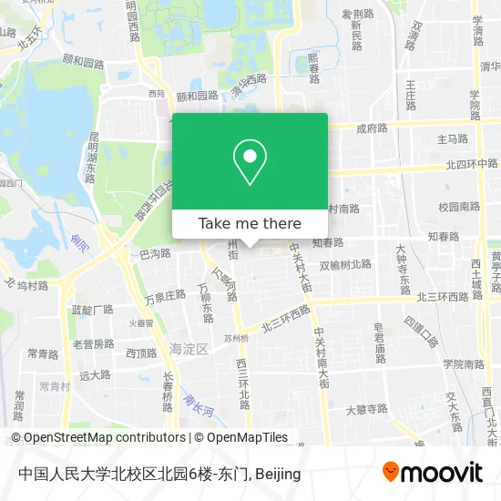 中国人民大学北校区北园6楼-东门 map