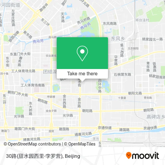 30路(甜水园西里-孛罗营) map