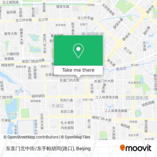 东直门北中街/东手帕胡同(路口) map