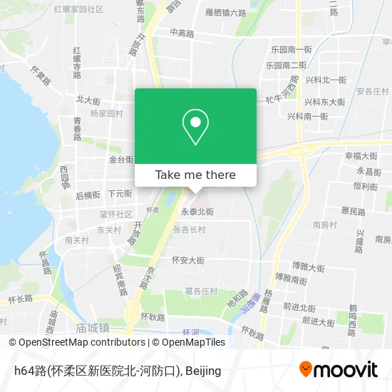 h64路(怀柔区新医院北-河防口) map