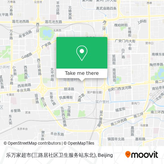 乐万家超市(三路居社区卫生服务站东北) map