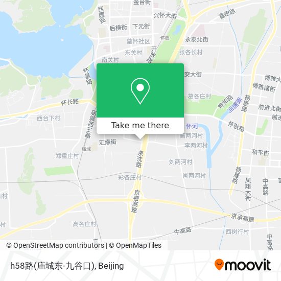 h58路(庙城东-九谷口) map