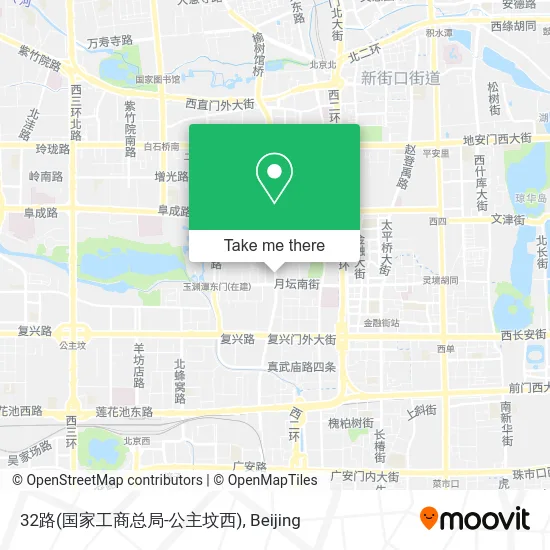 32路(国家工商总局-公主坟西) map