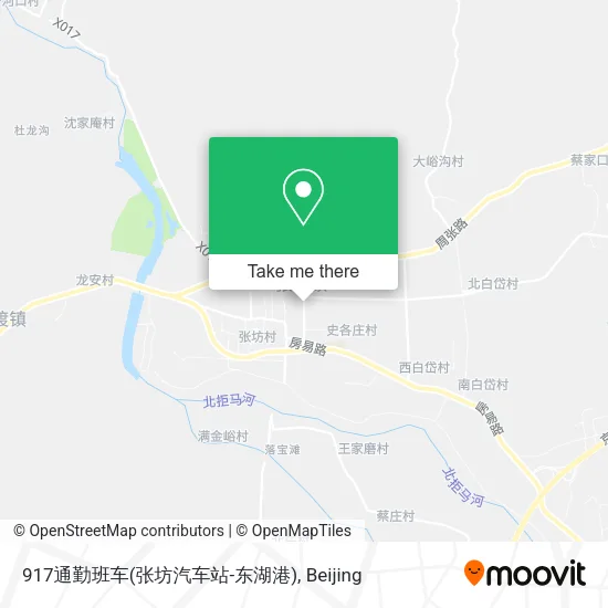 917通勤班车(张坊汽车站-东湖港) map
