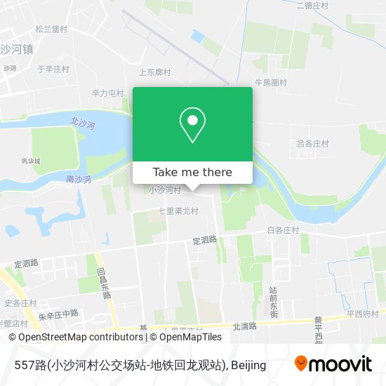 557路(小沙河村公交场站-地铁回龙观站) map