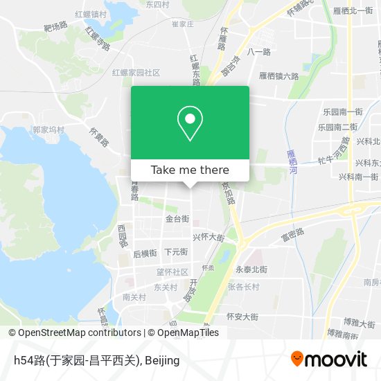h54路(于家园-昌平西关) map