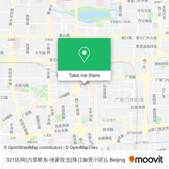 321区间(六里桥东-张家坟北(珠江御景小区)) map