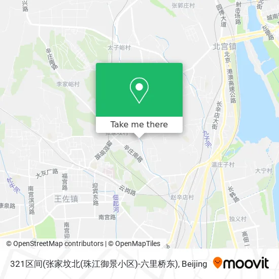 321区间(张家坟北(珠江御景小区)-六里桥东) map