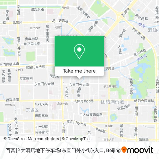 百富怡大酒店地下停车场(东直门外小街)-入口 map