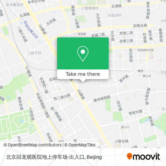 北京回龙观医院地上停车场-出入口 map