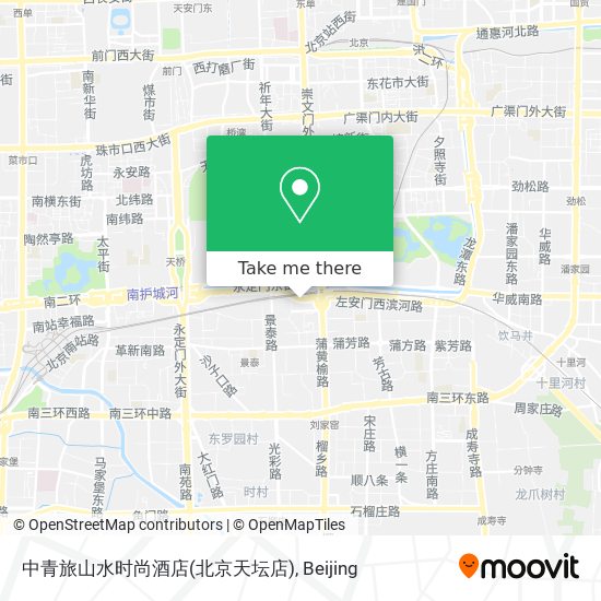 中青旅山水时尚酒店(北京天坛店) map