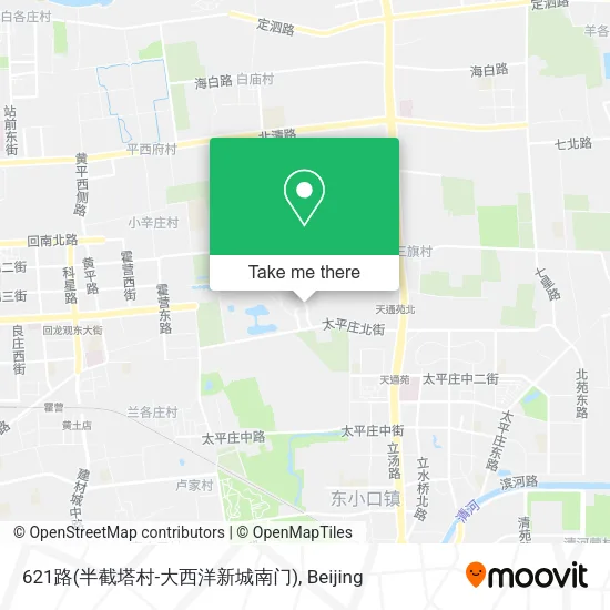 621路(半截塔村-大西洋新城南门) map