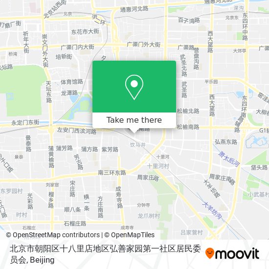 北京市朝阳区十八里店地区弘善家园第一社区居民委员会 map