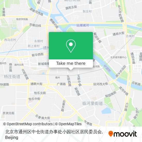 北京市通州区中仓街道办事处小园社区居民委员会 map