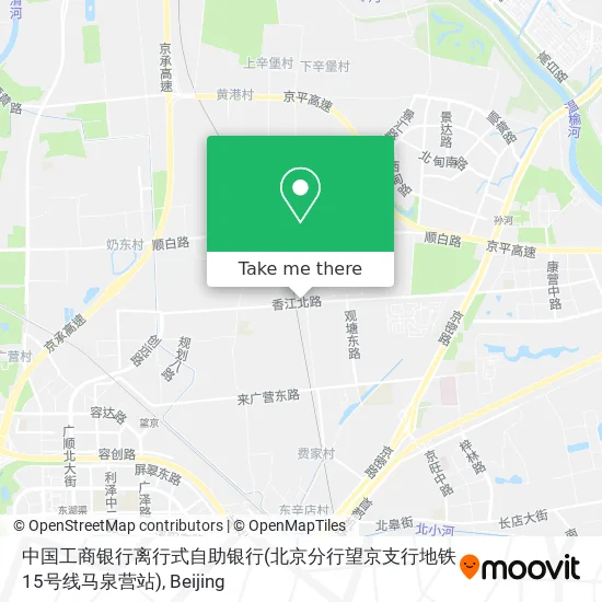 中国工商银行离行式自助银行(北京分行望京支行地铁15号线马泉营站) map
