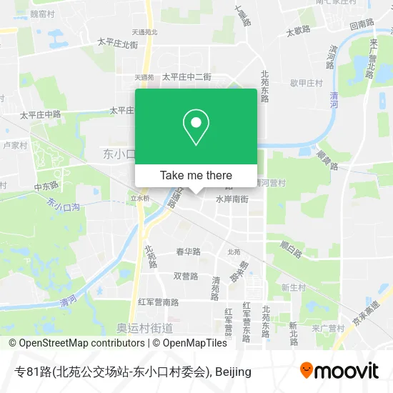 专81路(北苑公交场站-东小口村委会) map