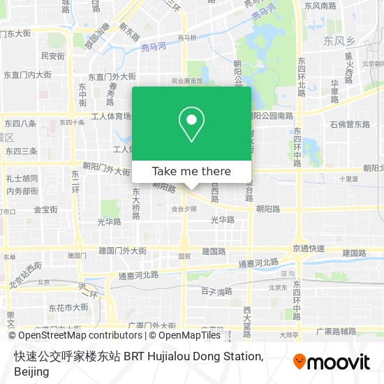 快速公交呼家楼东站 BRT Hujialou Dong Station map