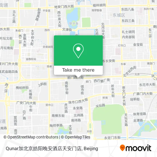 Qunar加北京皓阳晚安酒店天安门店 map