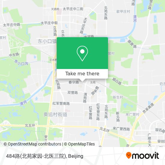 484路(北苑家园-北医三院) map