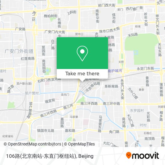 106路(北京南站-东直门枢纽站) map