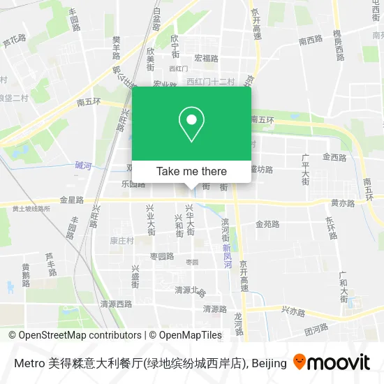 Metro 美得糅意大利餐厅(绿地缤纷城西岸店) map