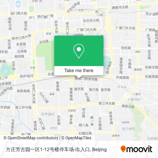 方庄芳古园一区1-12号楼停车场-出入口 map