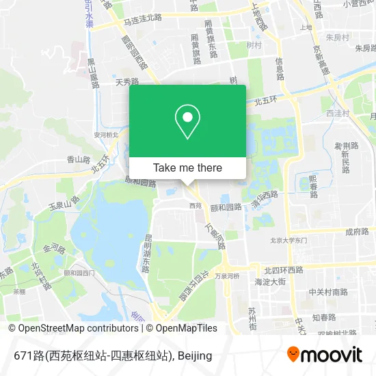 671路(西苑枢纽站-四惠枢纽站) map