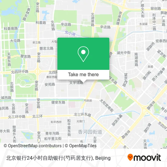 北京银行24小时自助银行(芍药居支行) map