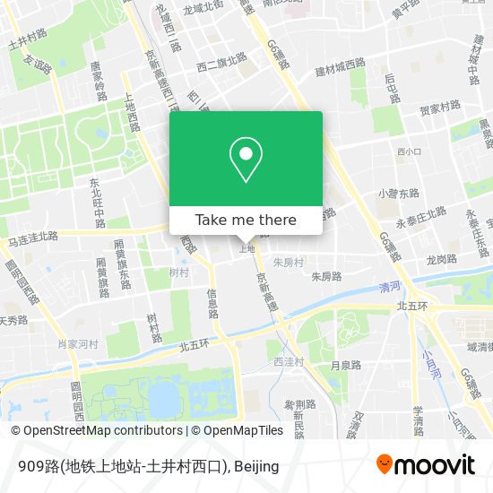 909路(地铁上地站-土井村西口) map