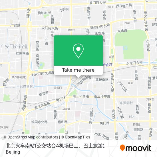 北京火车南站(公交站台A机场巴士、巴士旅游) map