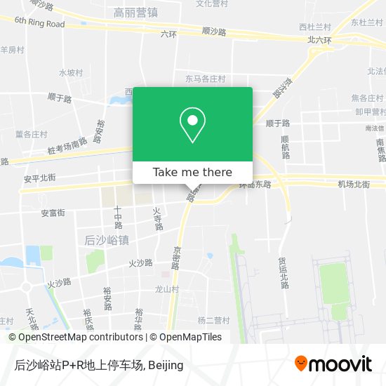 后沙峪站P+R地上停车场 map