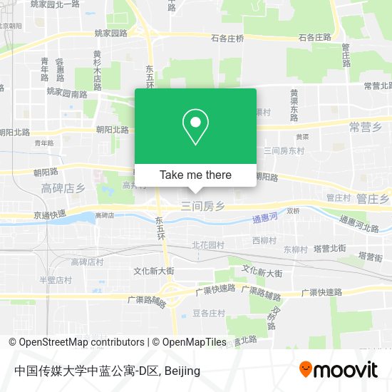 中国传媒大学中蓝公寓-D区 map