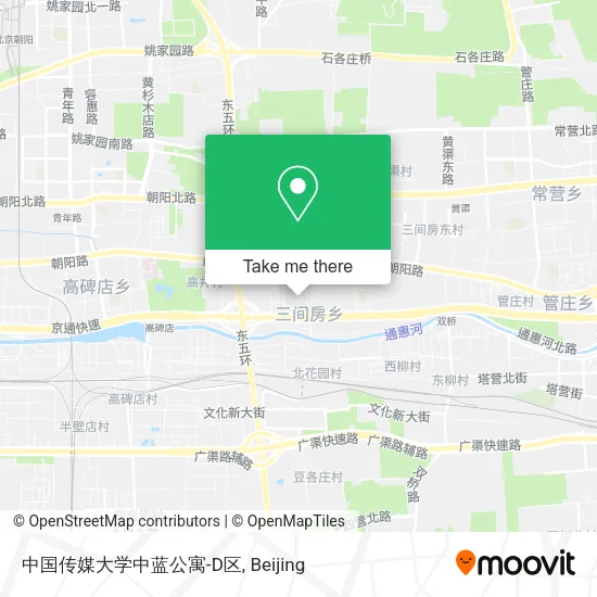 中国传媒大学中蓝公寓-D区 map