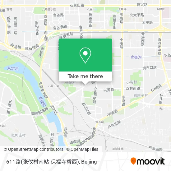 611路(张仪村南站-保福寺桥西) map