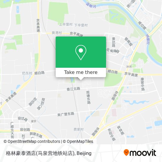 格林豪泰酒店(马泉营地铁站店) map